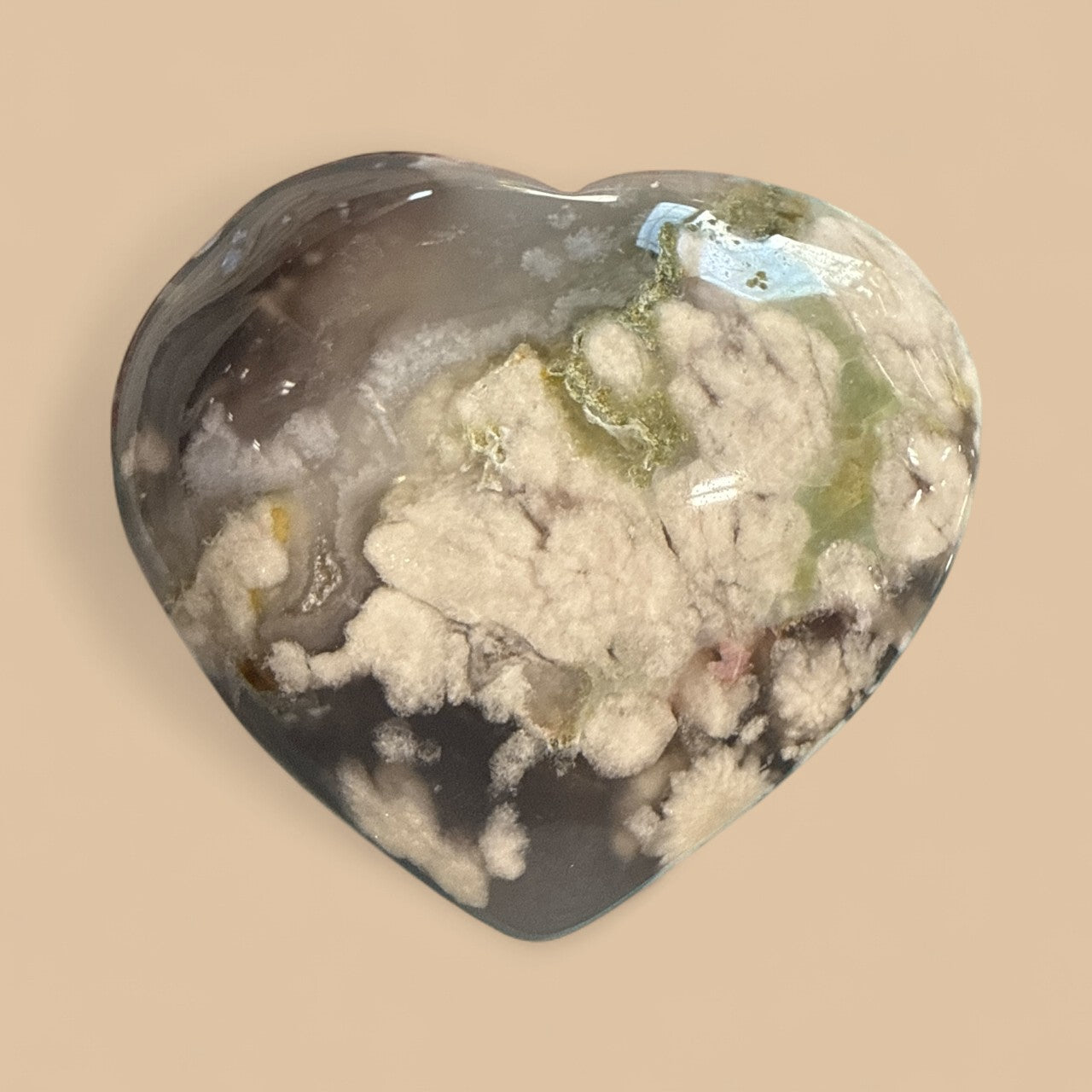 Genuine Heart Shaped flower Agate N407