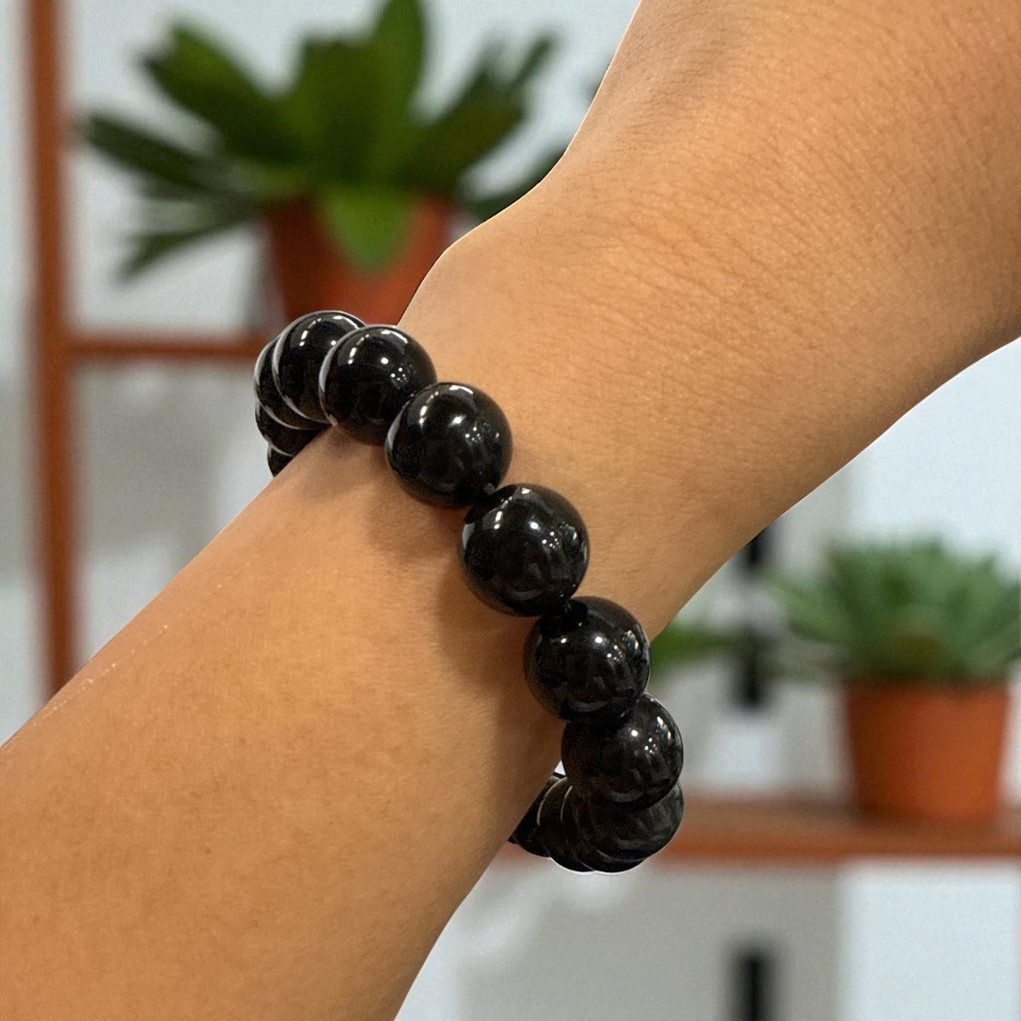 Genuine Black Tourmaline Bracelet 10mm with Adjustable Strings (Free shipping)