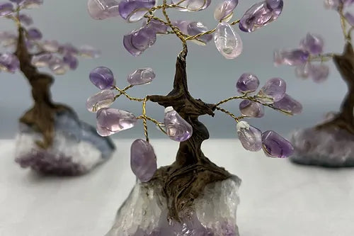 Amethyst Crystal  Bonsai Fortune Tree with Amethyst Base ( Free Shipping )