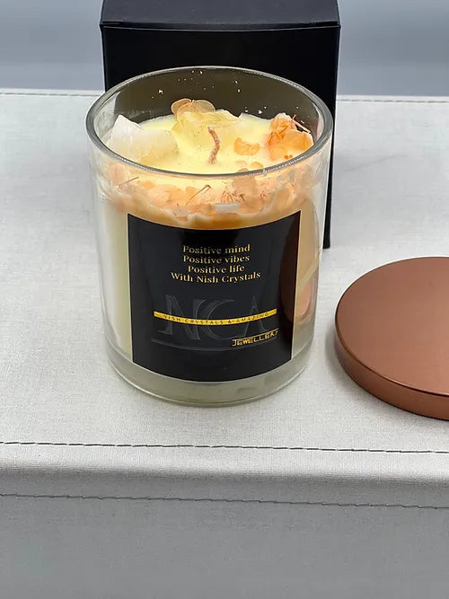 Luxury Jasmine Candle with Gemstone