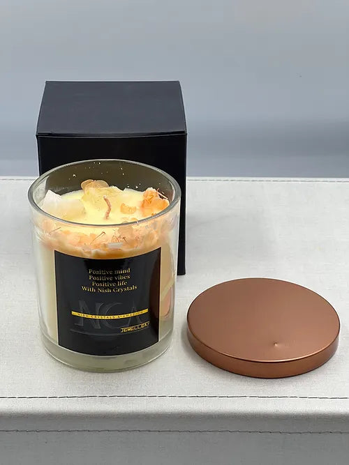 Luxury Jasmine Candle with Gemstone