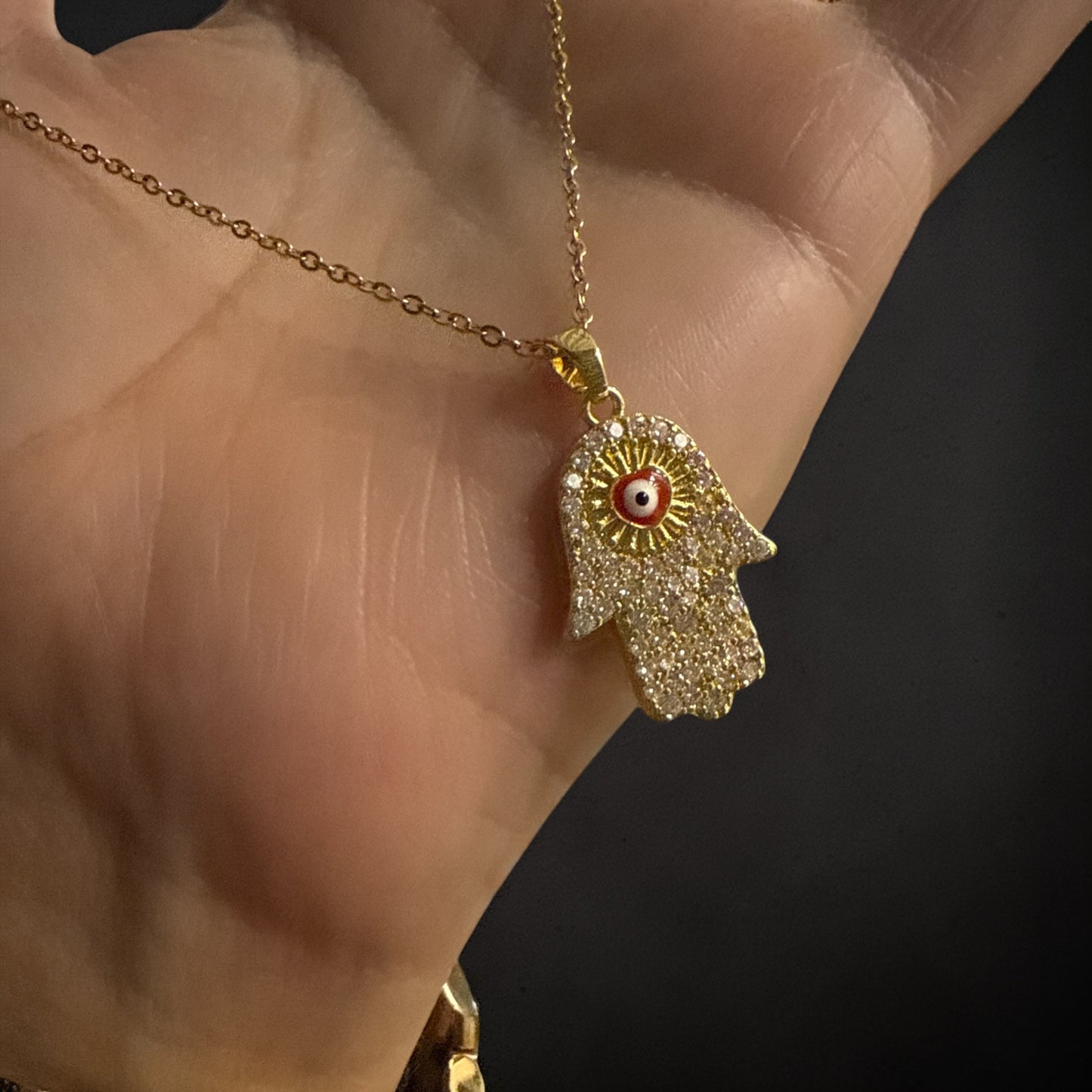 18K Gold plated Stainless Steel Evil Eye Necklace (free shipping)