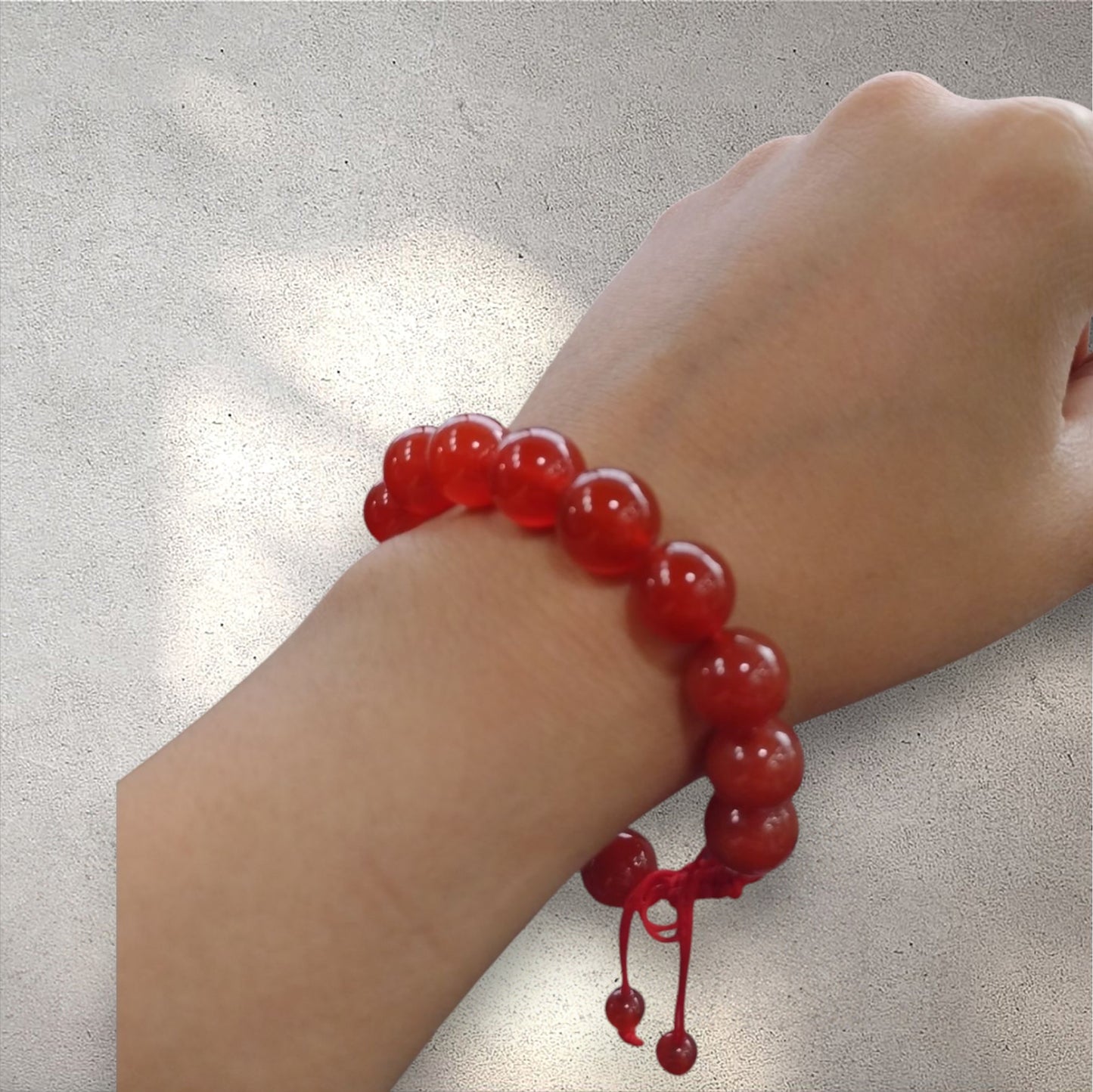 Genuine Carnelian Bracelet 12mm with Adjustable Strings (Free shipping)