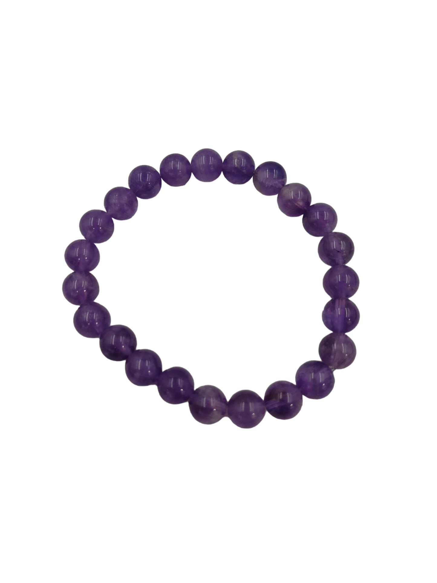 Amethyst Bracelet 8mm Beaded Bracelet Elastic Stretch Healing Gemstone ( FREE SHIPPING )