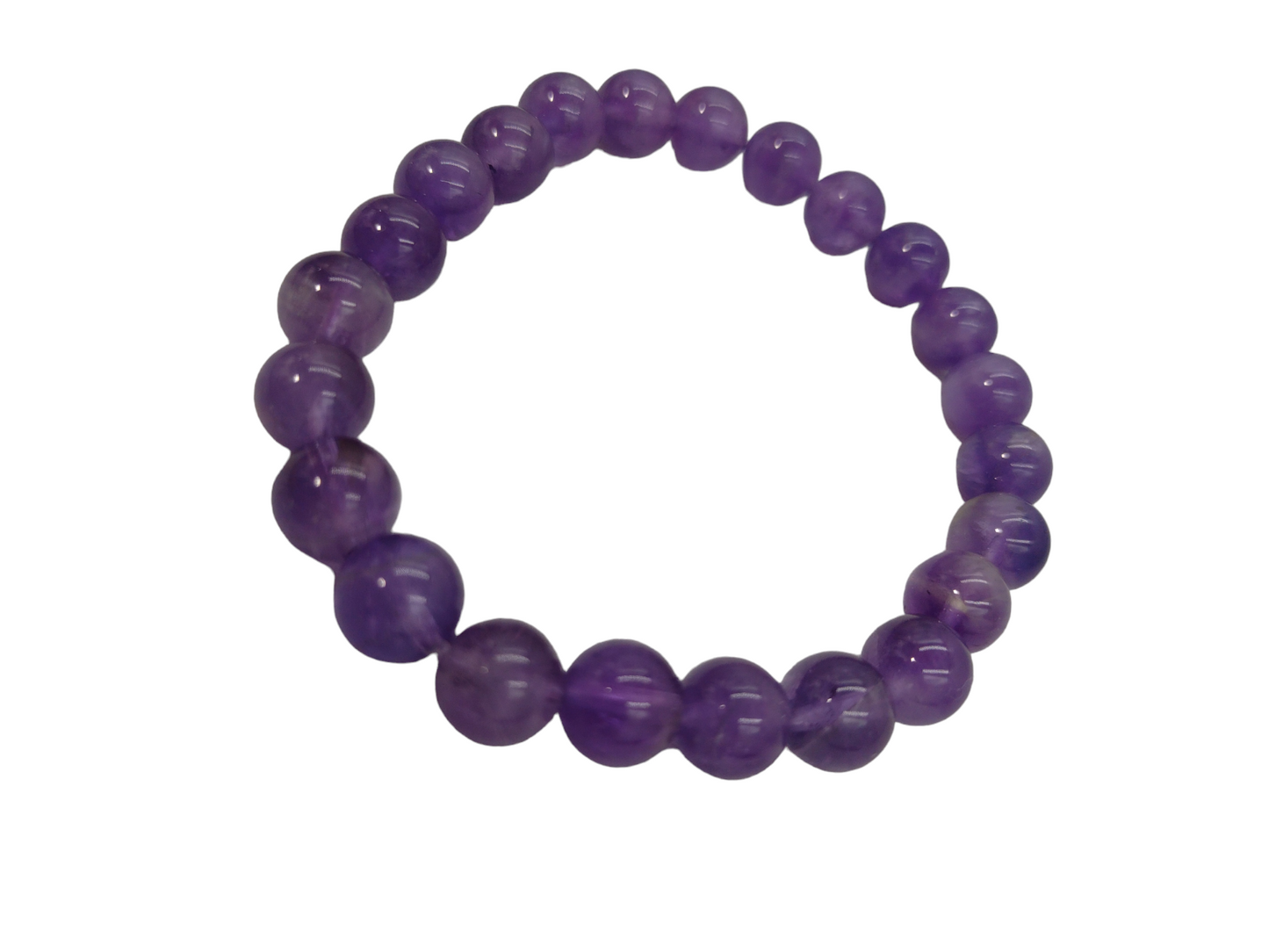 Amethyst Bracelet 8mm Beaded Bracelet Elastic Stretch Healing Gemstone ( FREE SHIPPING )