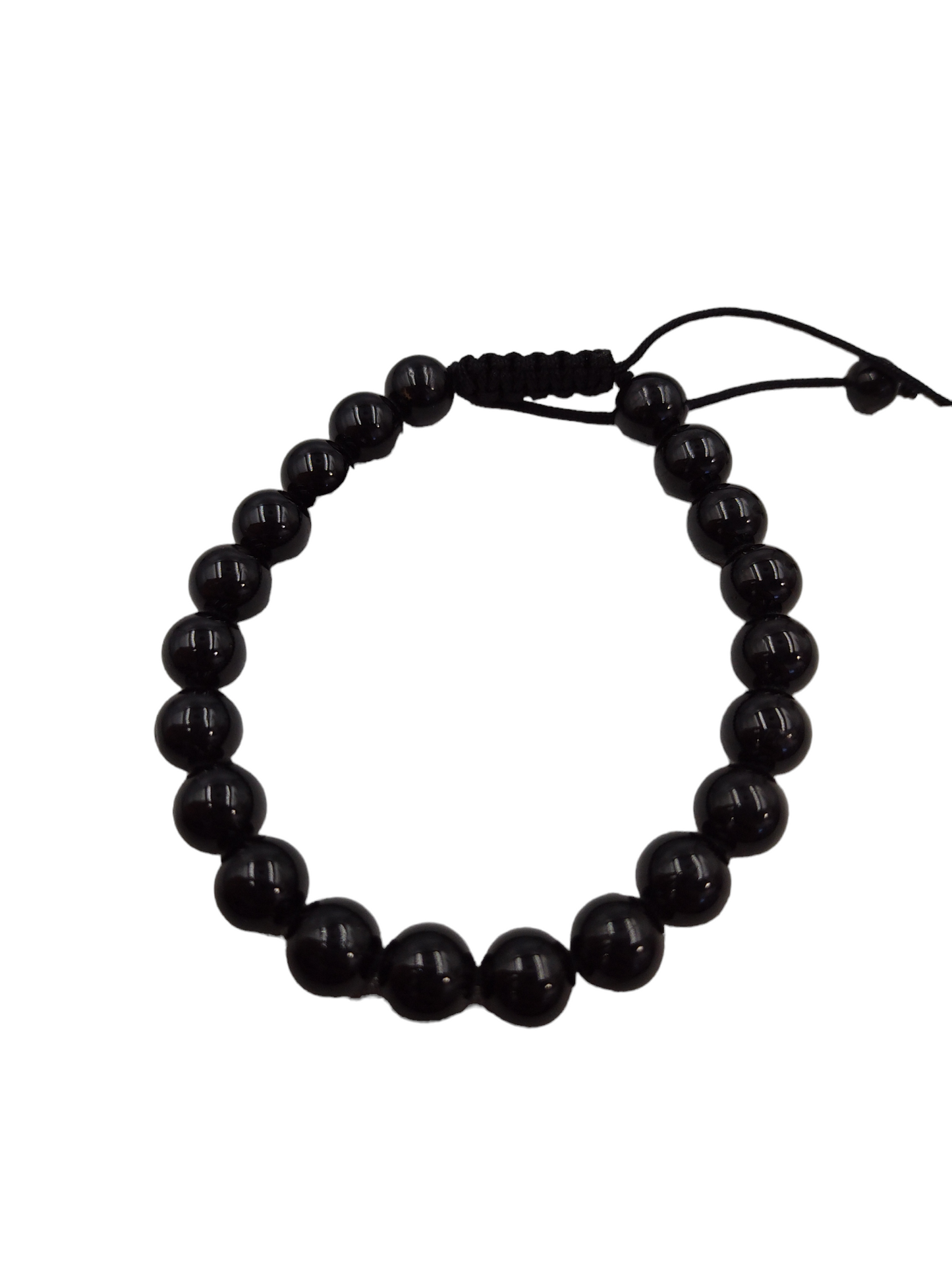 Black Tourmaline Bracelet Grade Natural Chakra Crystal Jewelry 8mm ( Free Shipping )