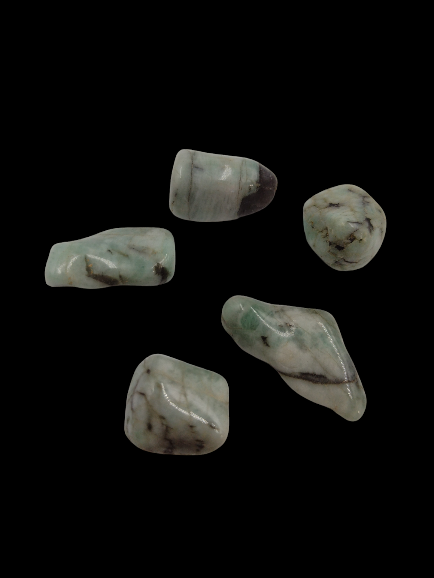 Emerald Tumbled 5 pieces ( Free Shipping )