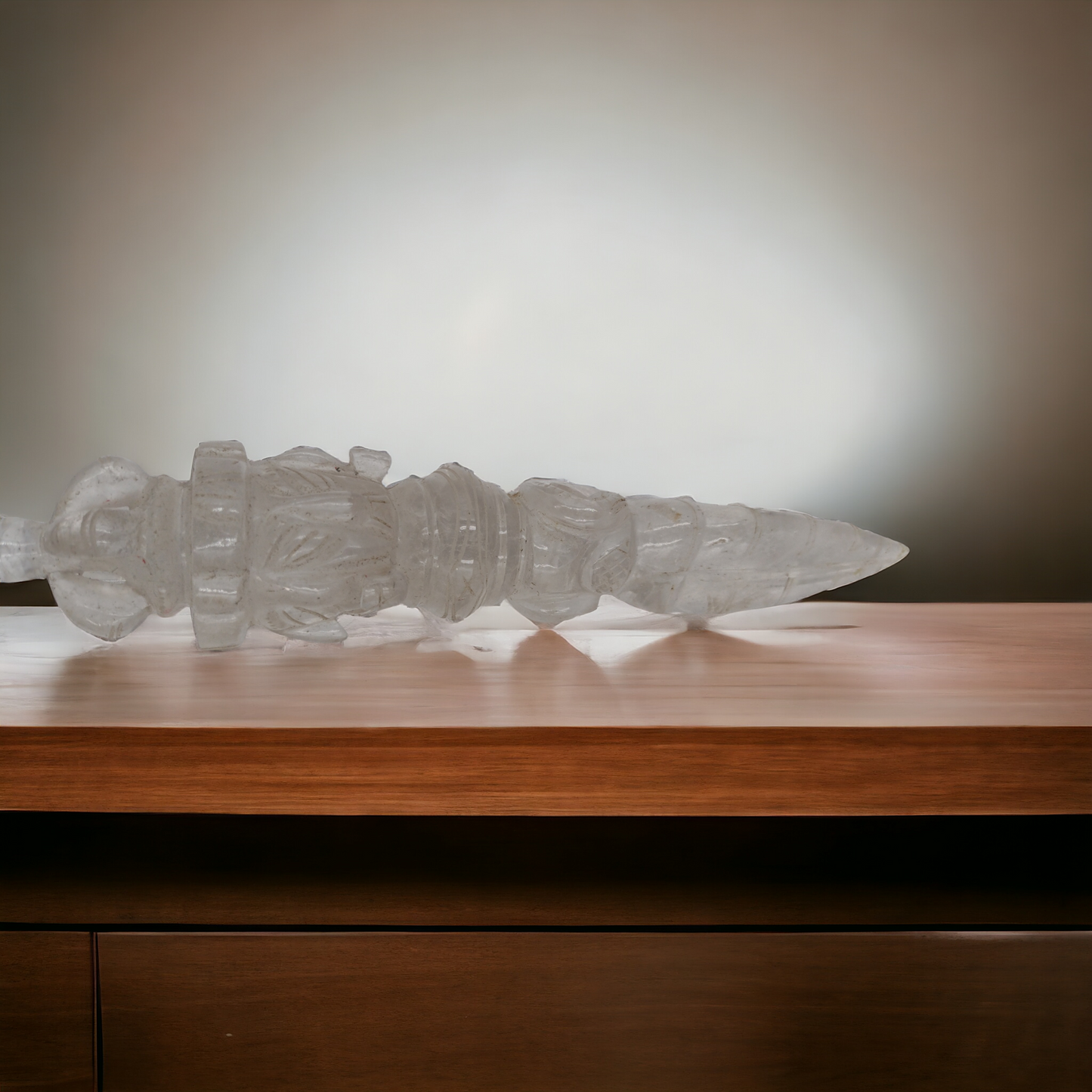 8 inch Crystal dorje (carved) N21 ( Free Shipping )