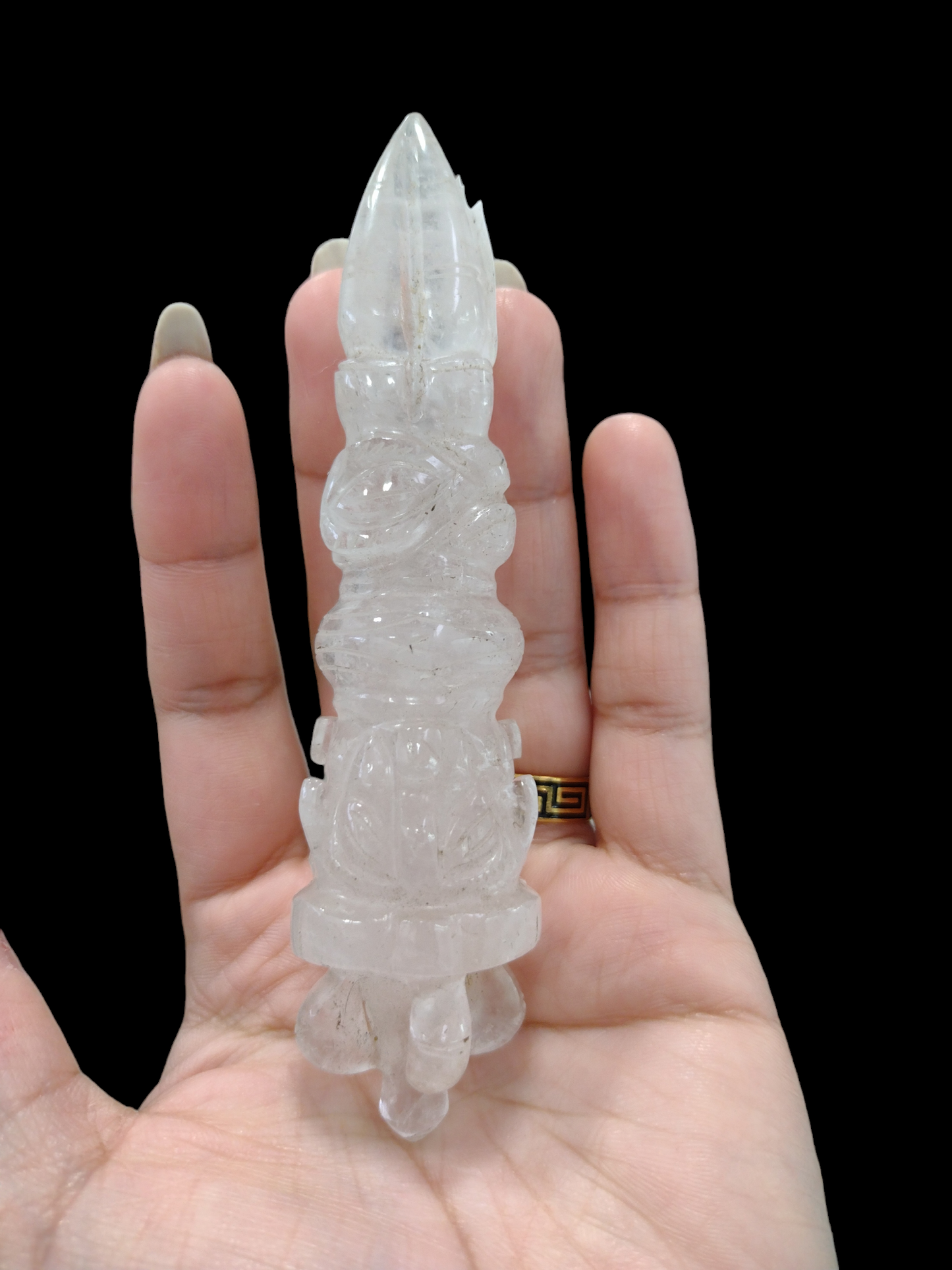 5 inch Dorje Crystals (Carved) N23 ( Free Shipping )