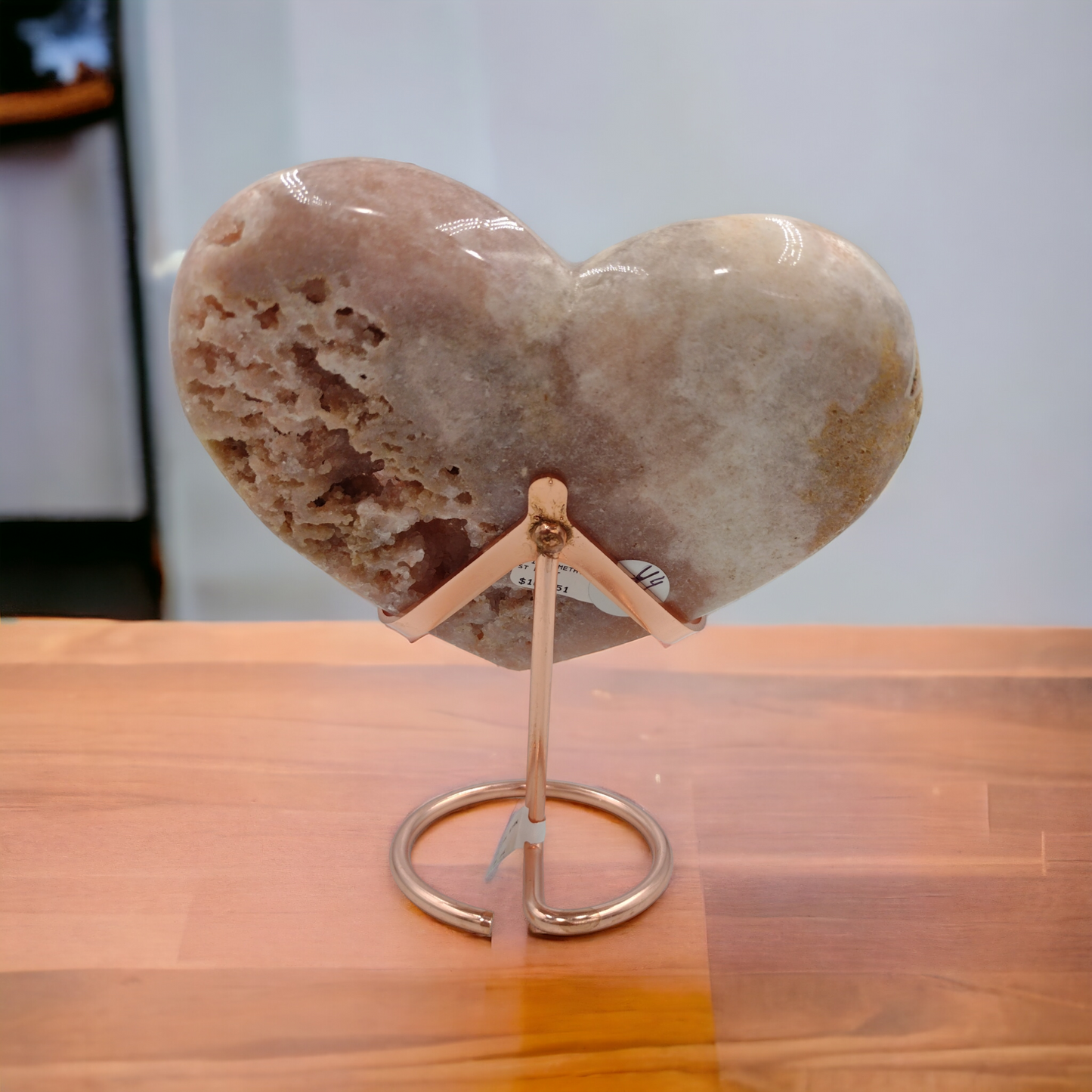 Pink Amethyst Heart Shaped Crystals N39 ( Free Shipping )