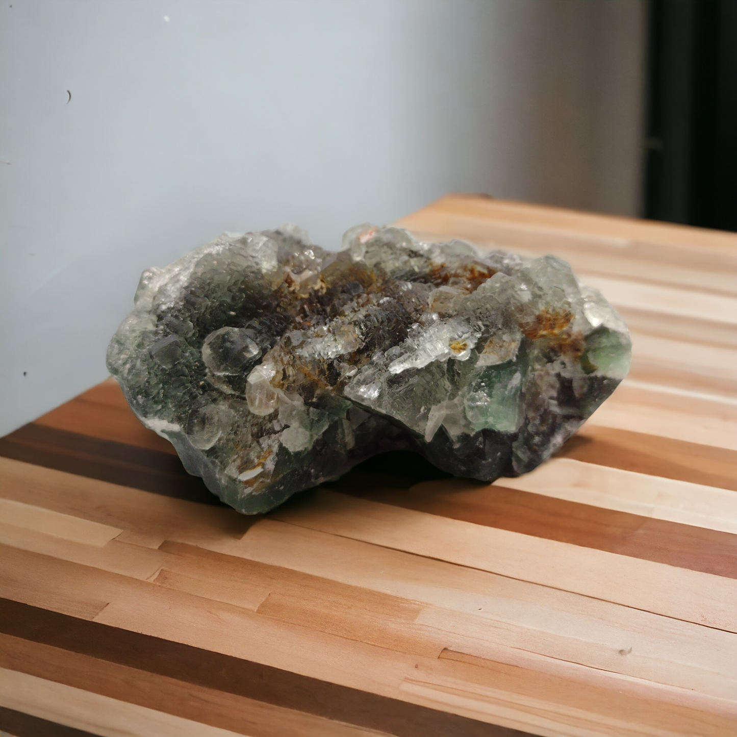 Green Fluorite Specimen with Inclusions N72 .( Free Shipping )