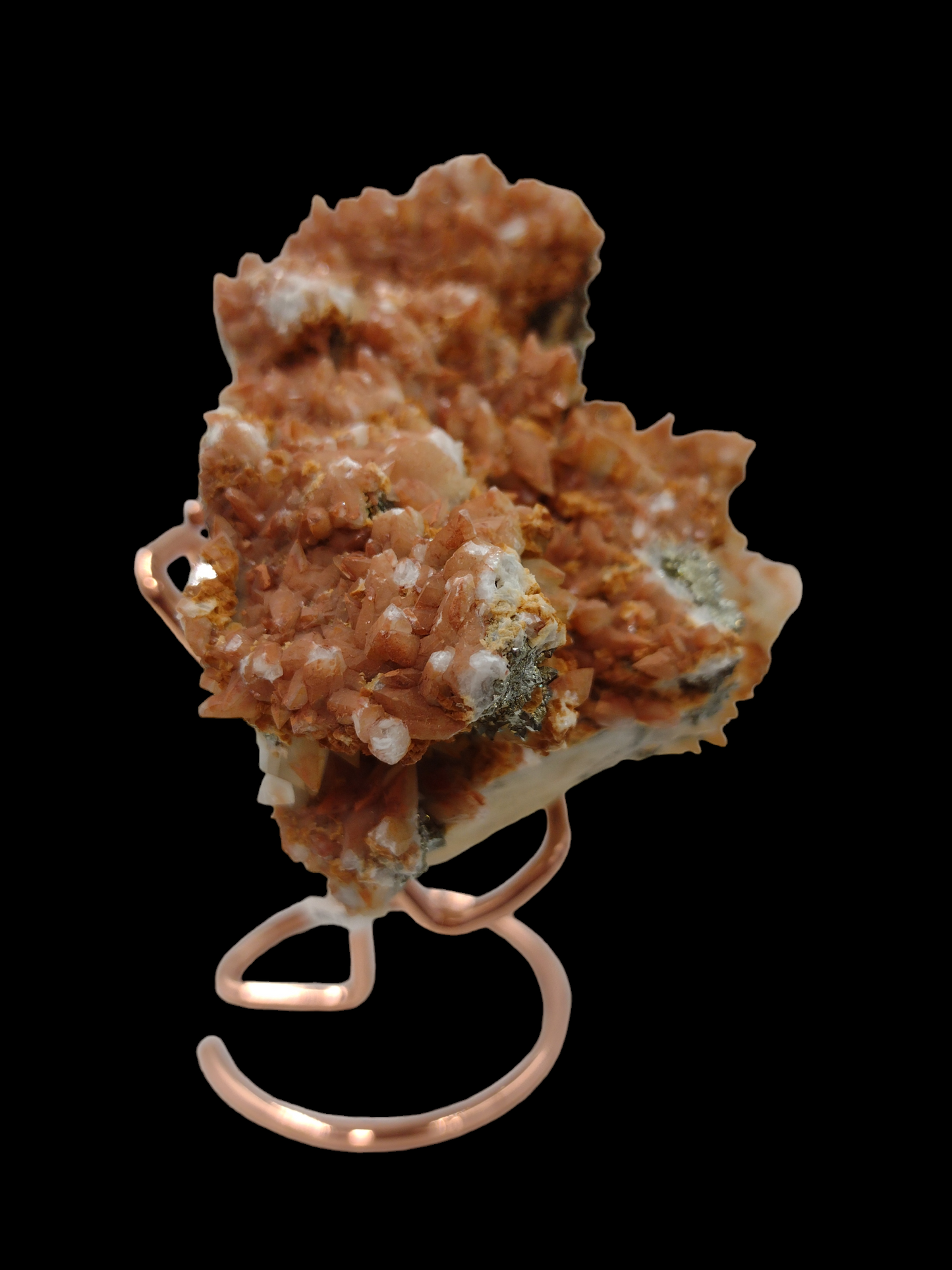 Dogtooth Red Calcite specimen with Pyrite N76 . ( Free Shipping )