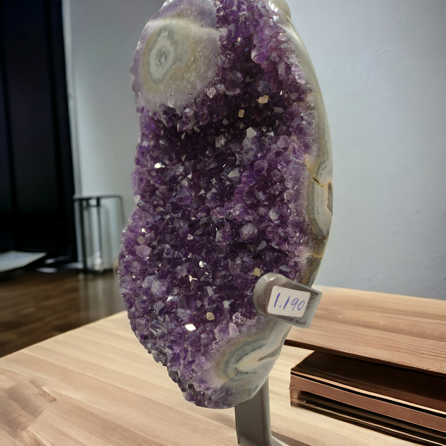Amethyst Cluster with Green Flower agate Uruguay (High Grade Specimen) N90