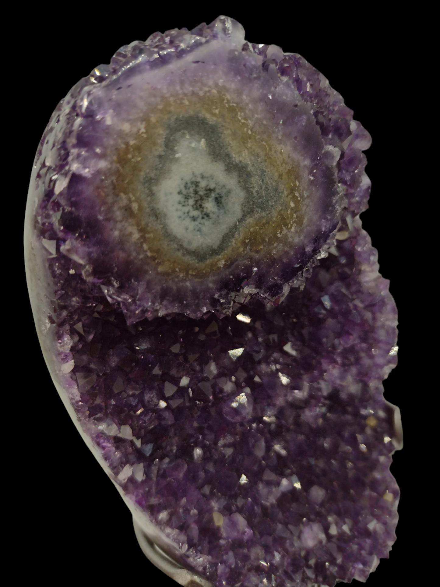 Amethyst Cluster with Green Flower agate Uruguay (High Grade Specimen) N90
