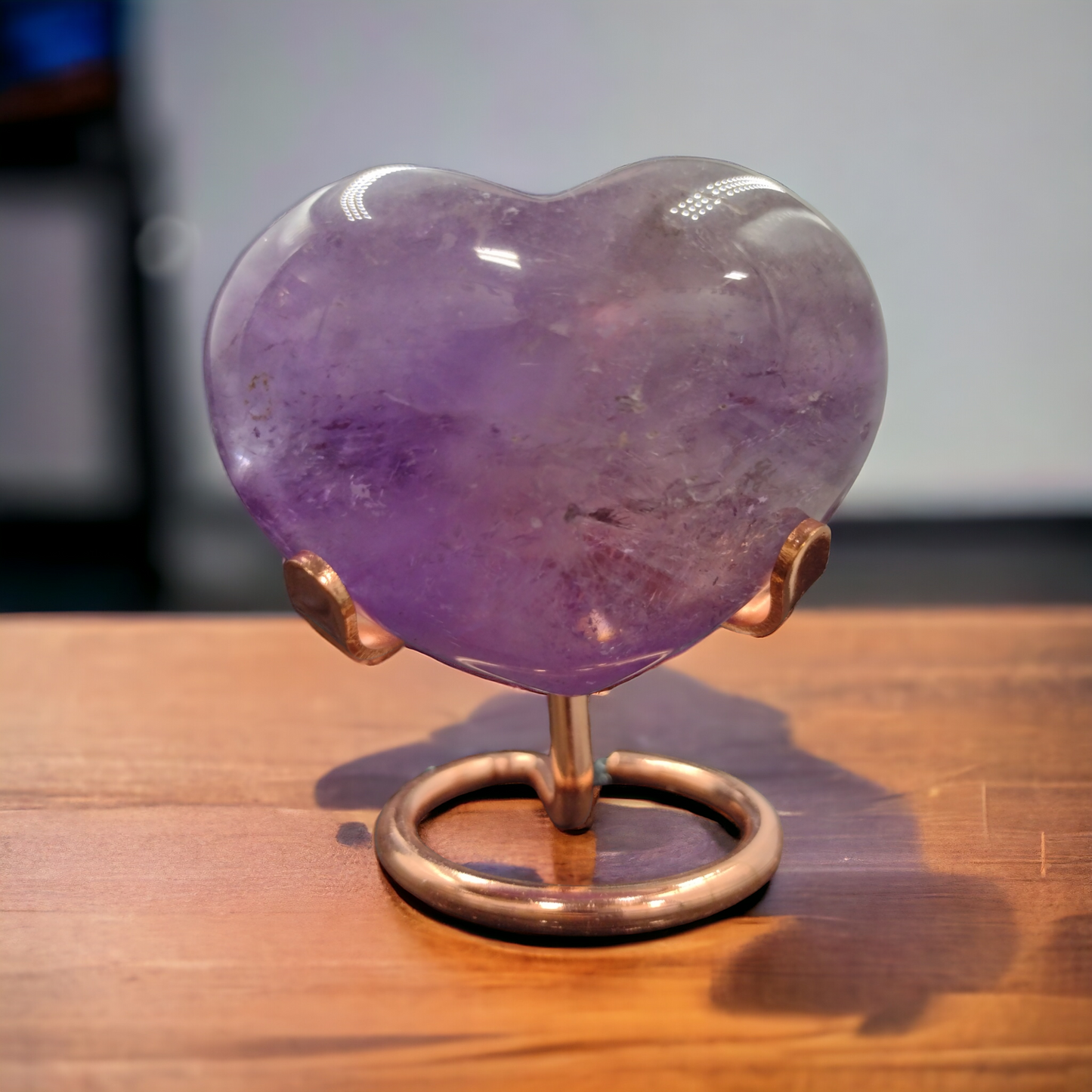 Amethyst Heart Shaped Crystals with inclusions N154.( Free Shipping )