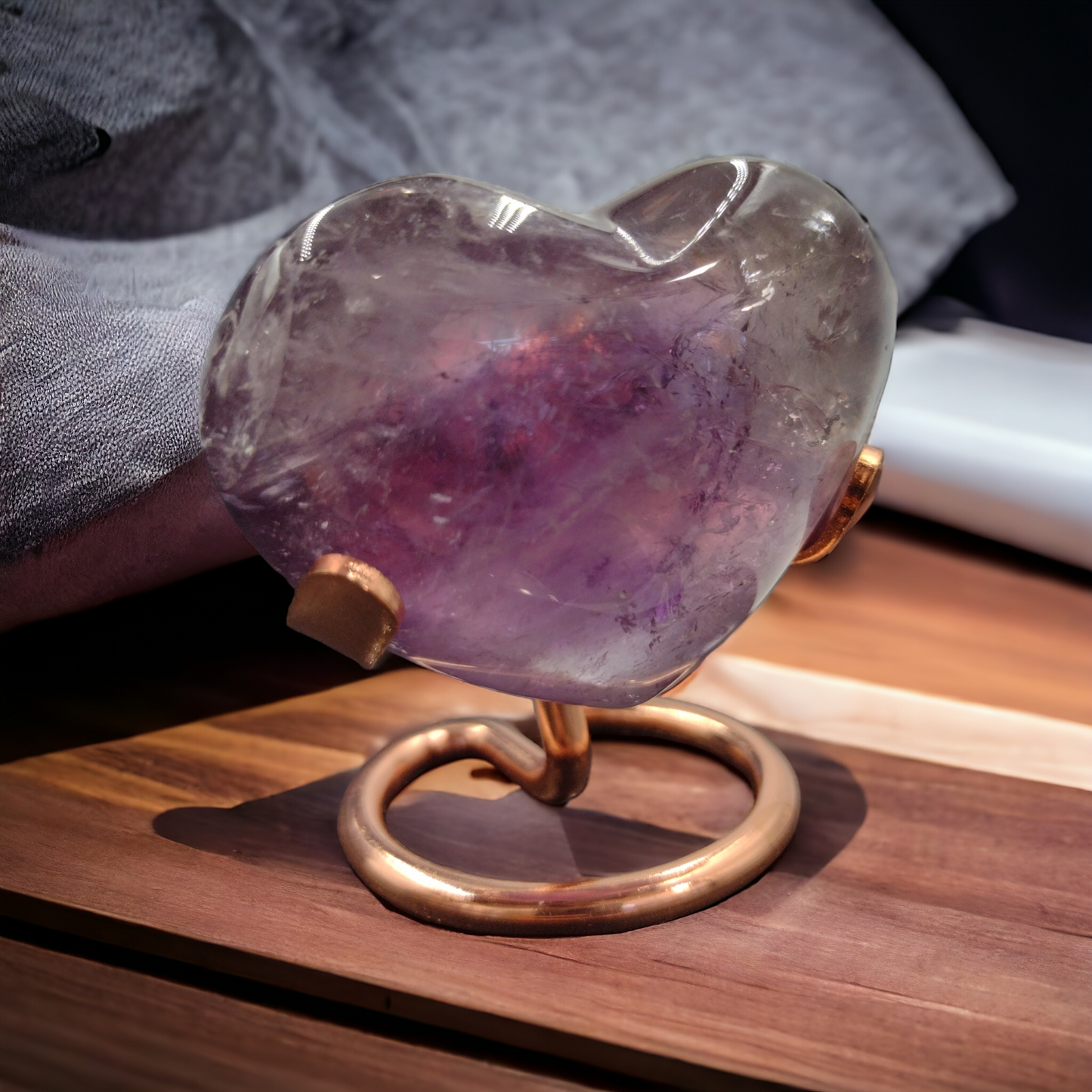 Amethyst Heart Shaped Crystals with inclusions N155.( Free Shipping )