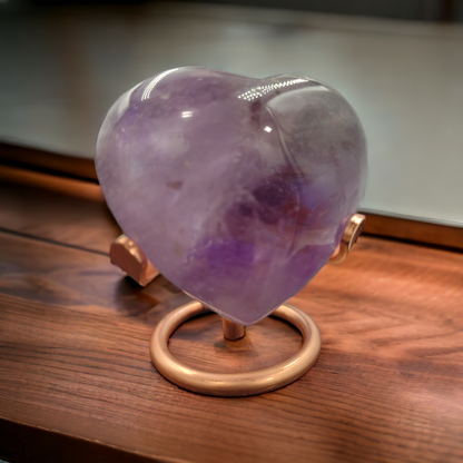 Amethyst Heart Shaped Crystals With Inclusions N156.( Free Shipping )