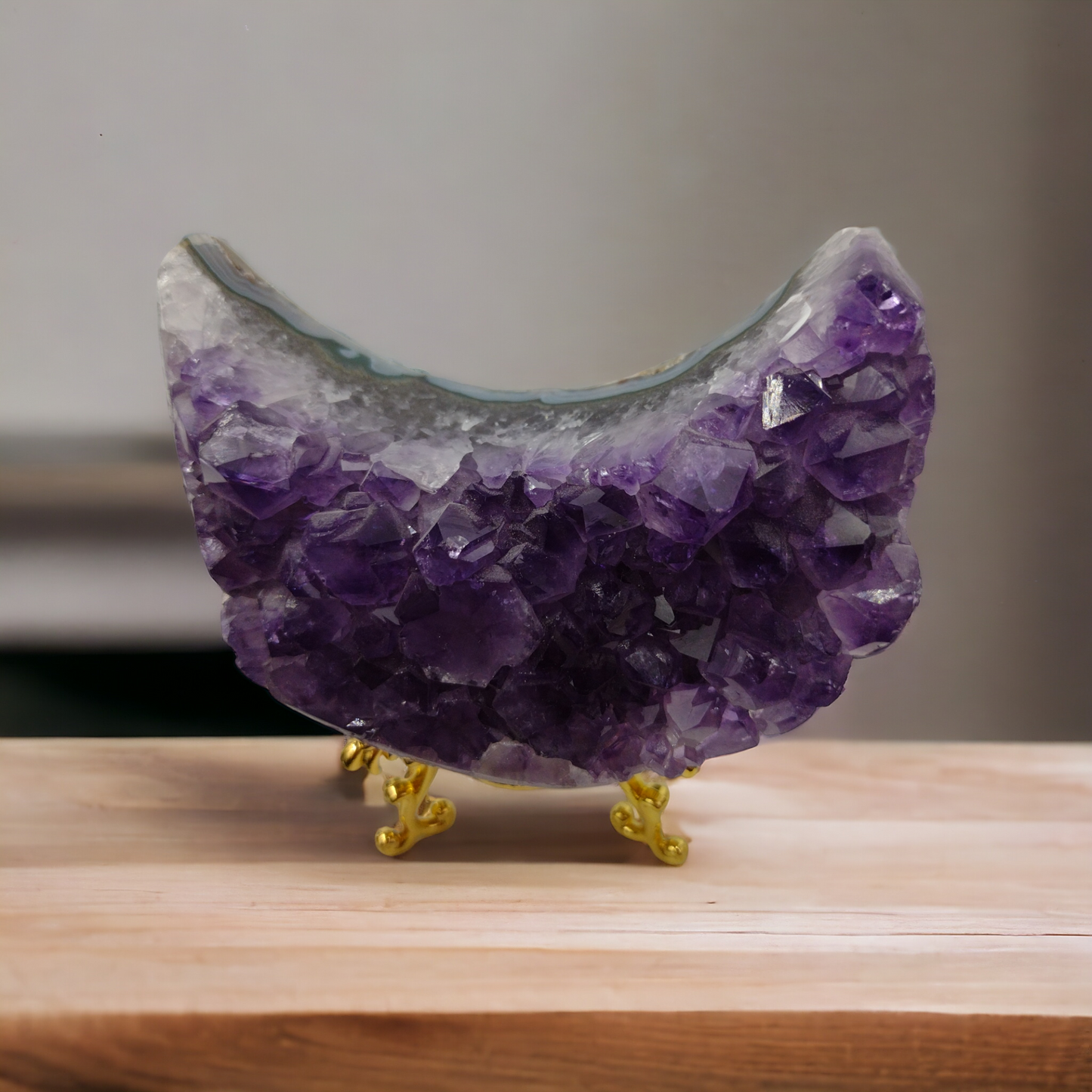 Amethyst Moon Shaped Crystals N146.( Free Shipping )