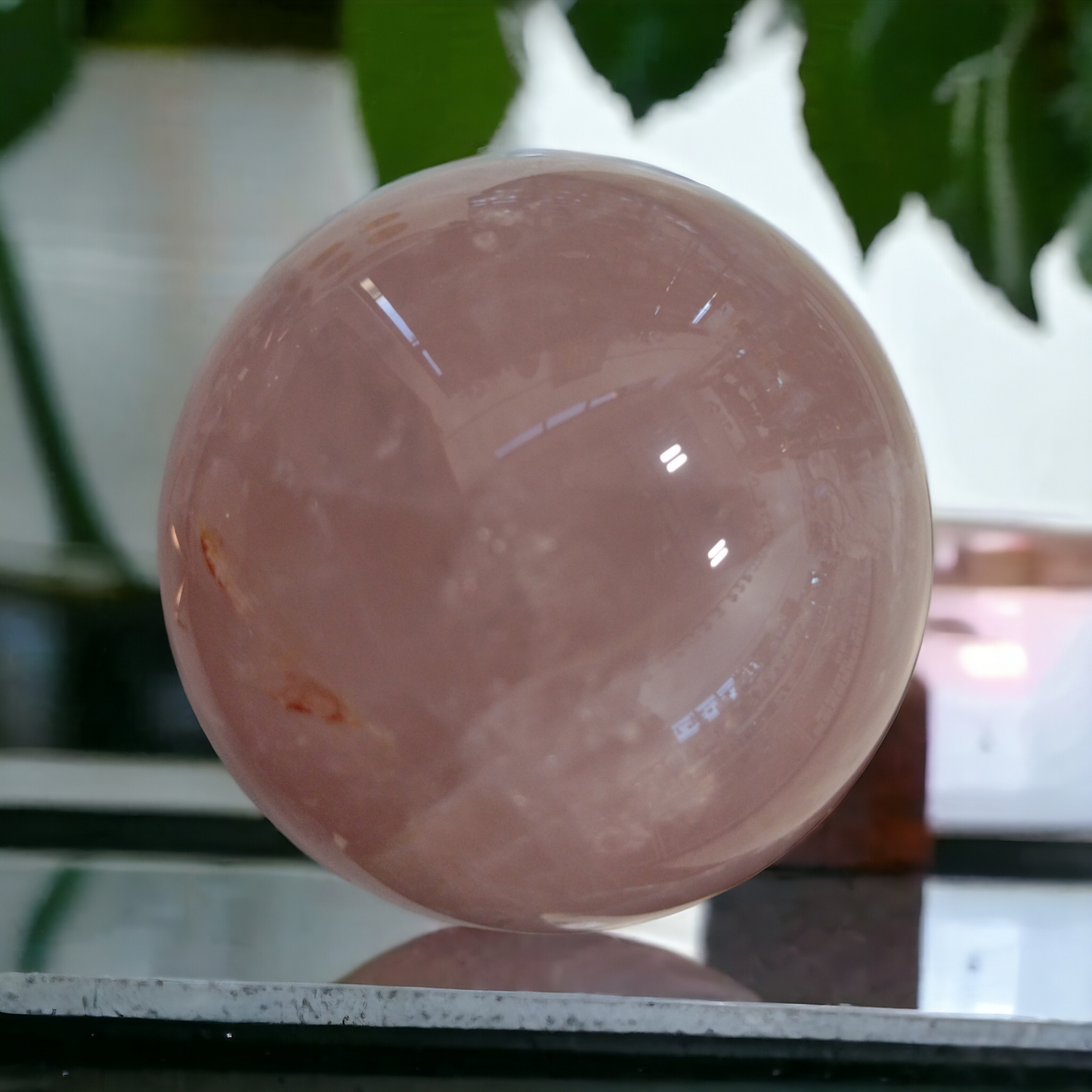 Rose Quartz Sphere Crystal N170.( Free Shipping )