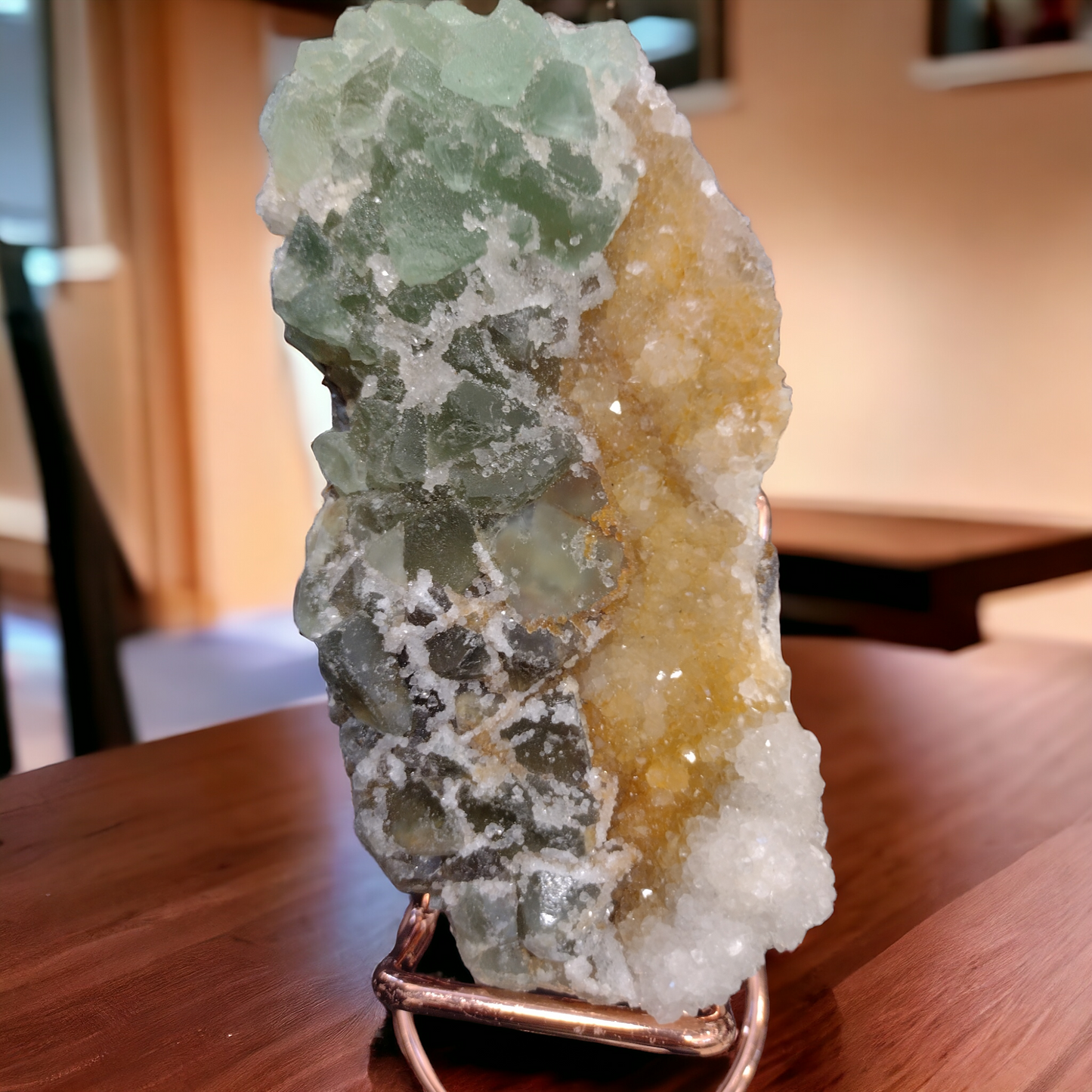 Green orange fluorite
