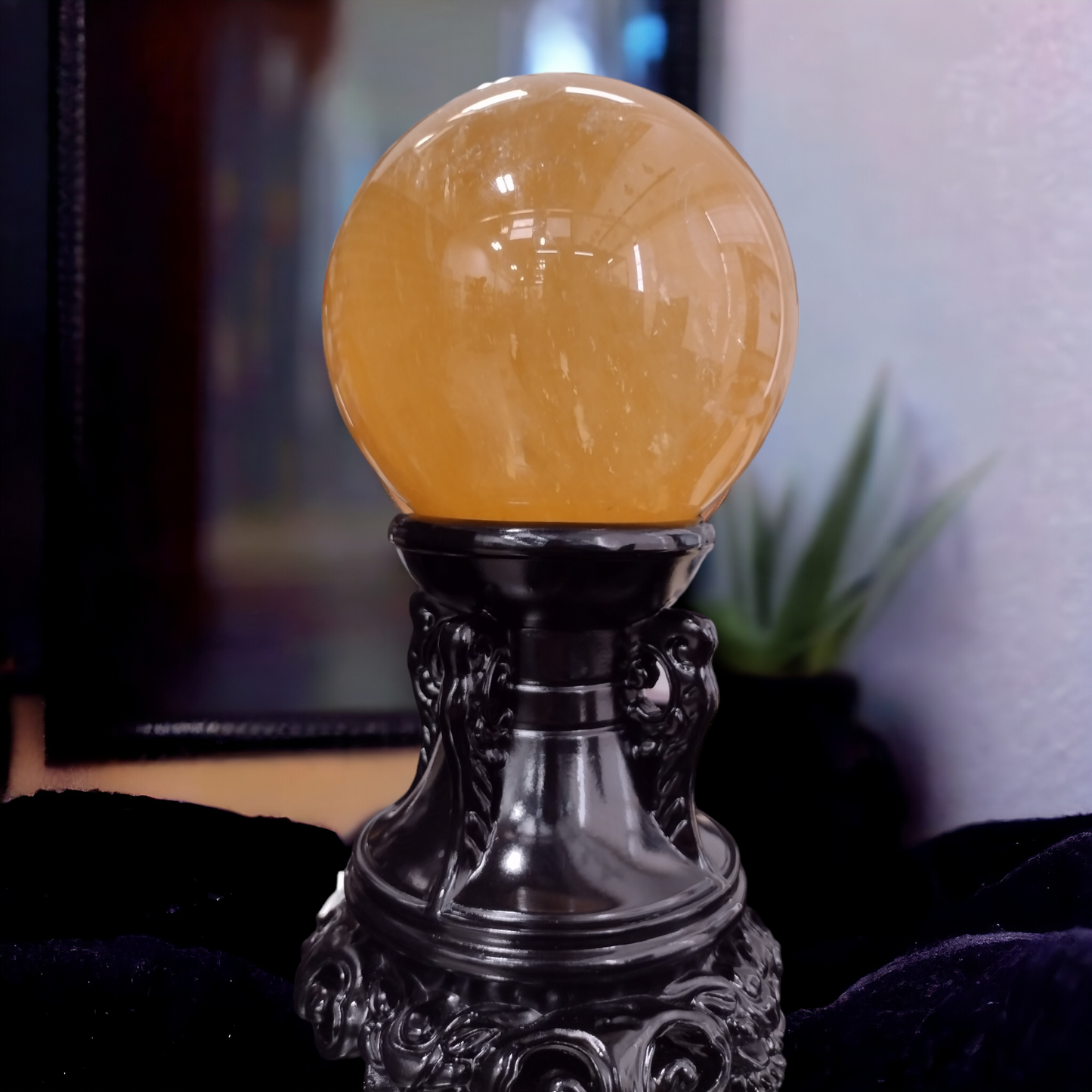Honey Calcite Sphere Ball N260. ( Free Shipping )