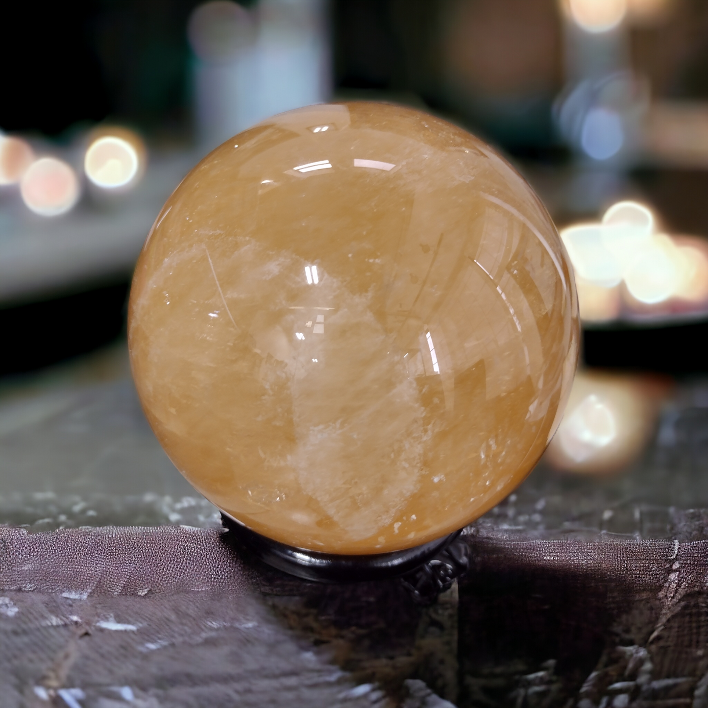 Honey Calcite Sphere Ball N260. ( Free Shipping )