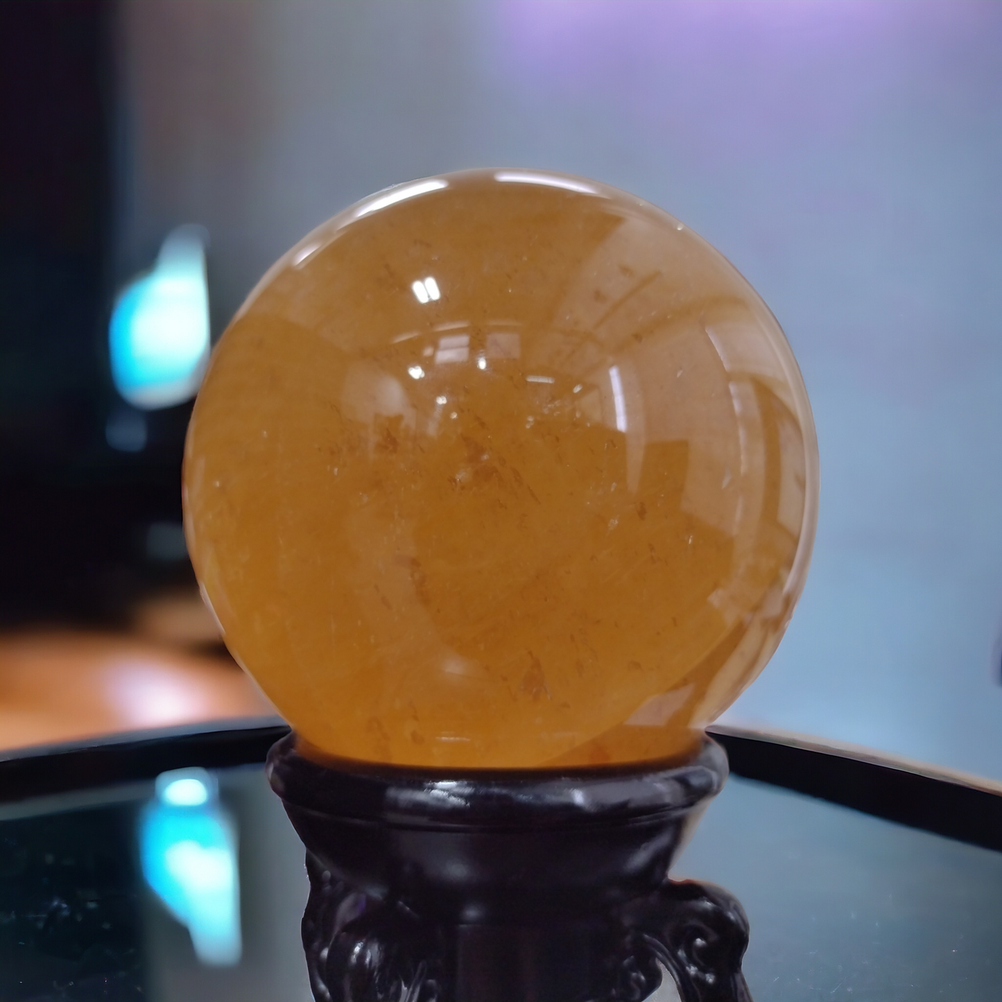 Honey Calcite Sphere Ball N260. ( Free Shipping )