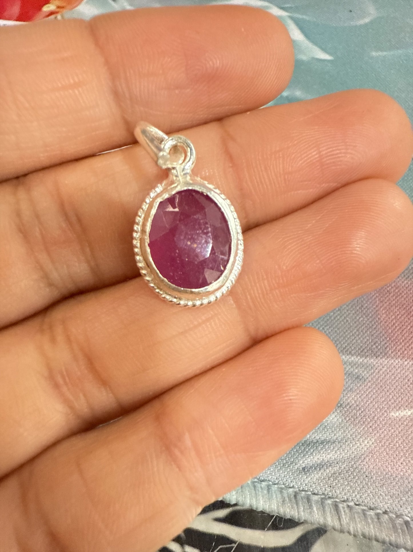 Natural Ruby (Pinkish Red) with silver 6.30 Ct N386