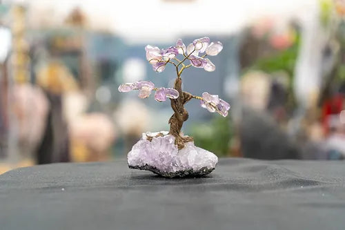 Amethyst Crystal  Bonsai Fortune Tree with Amethyst Base ( Free Shipping )