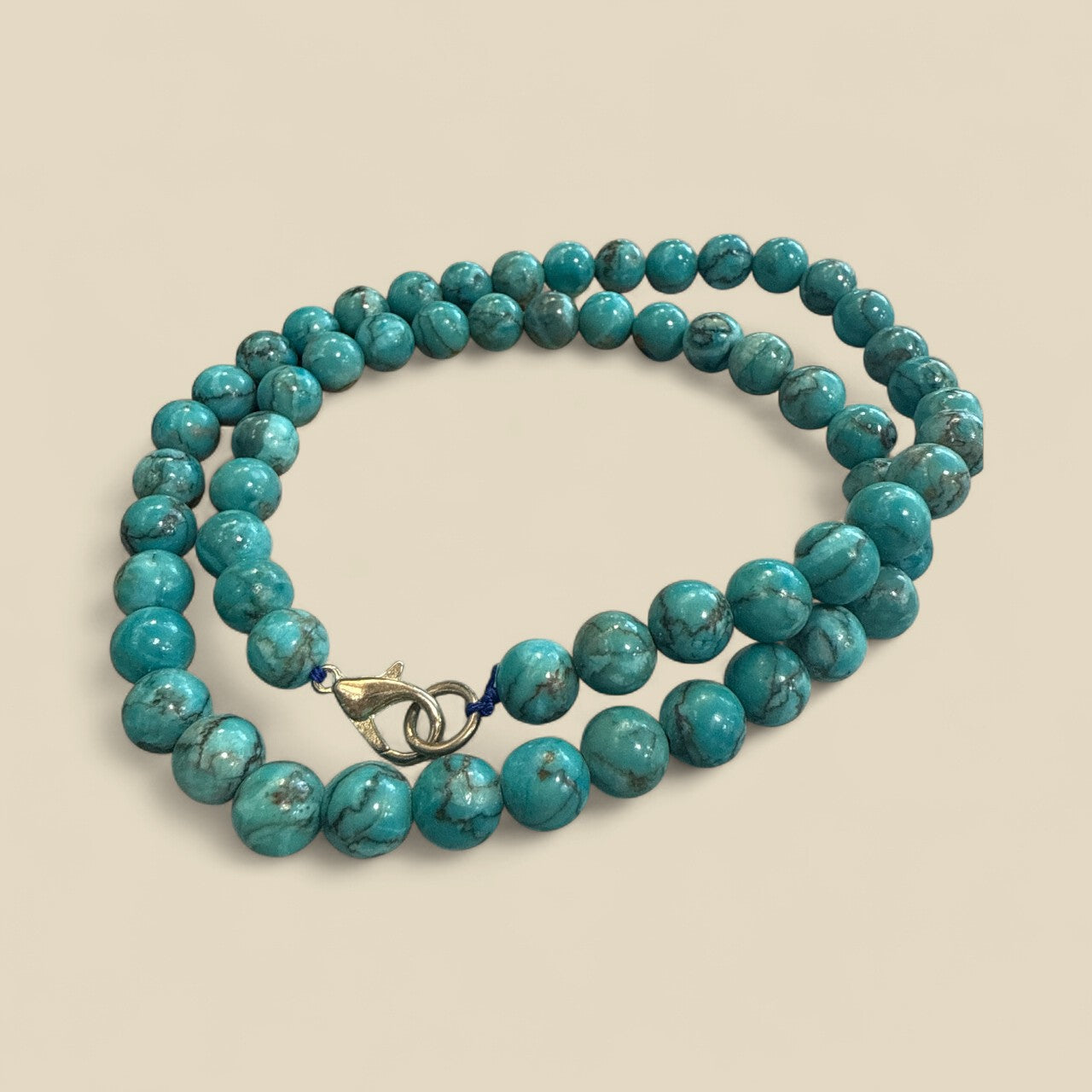 Genuine Turquoise Necklace with 60 beads N415