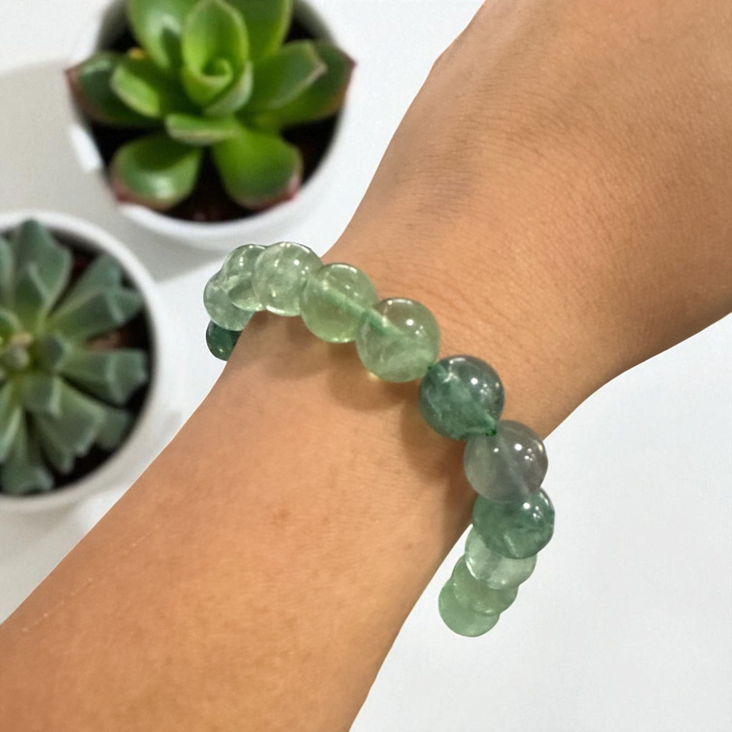Genuine Green fluorite Bracelet 10mm with Adjustable Strings (Free shipping)