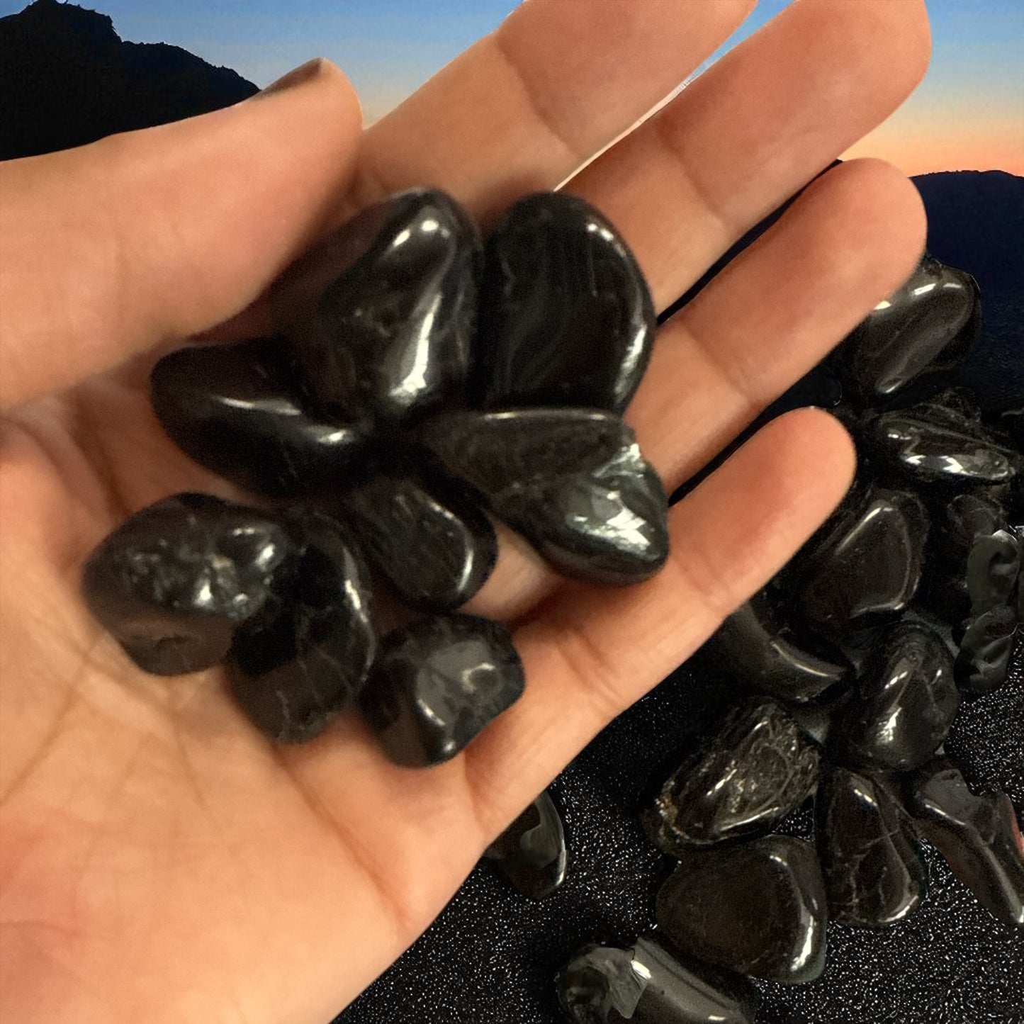 Genuine Black Tourmaline Tumble Stones for protection 5 pieces (Free shipping)