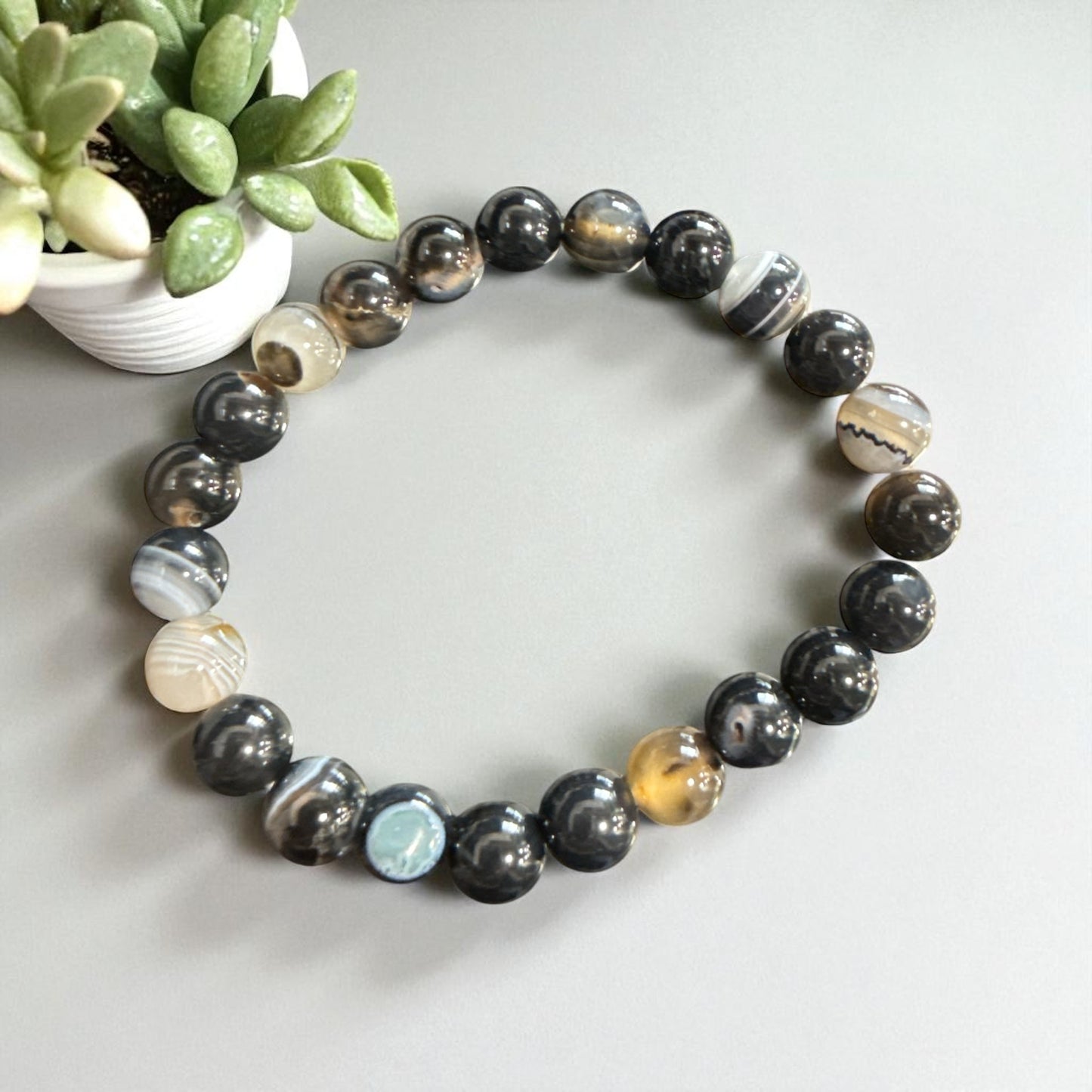 Sulemani Hakik Bracelet 22 beads 8mm for Protection and Grounding N438