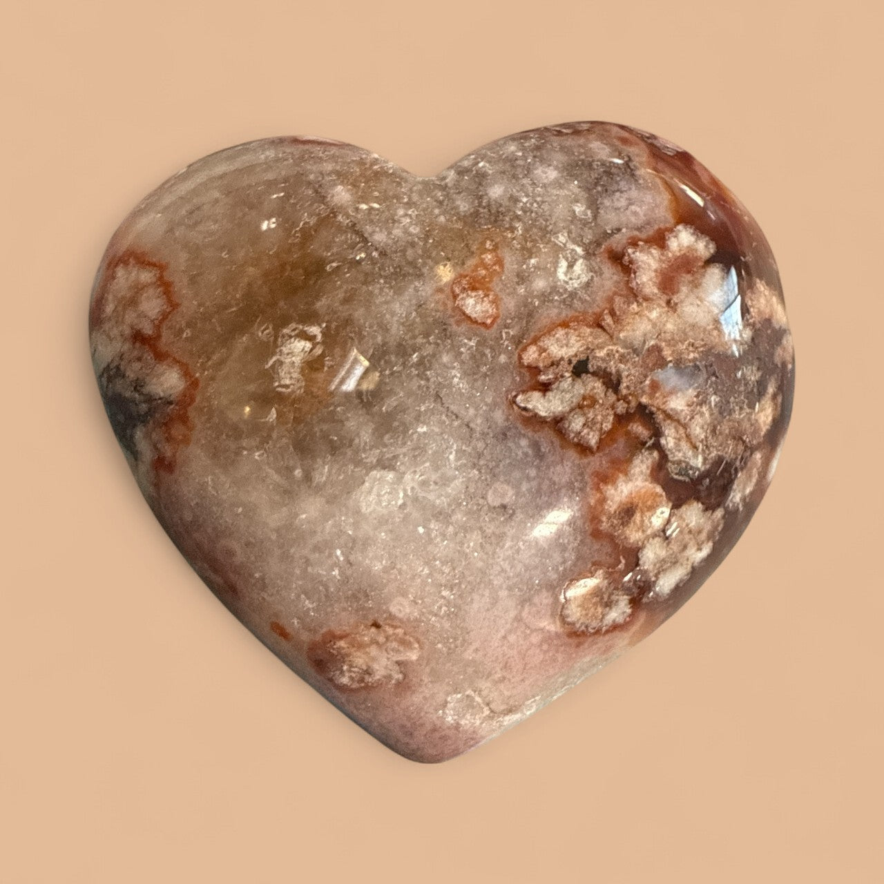Genuine Heart Shaped flower Agate N408