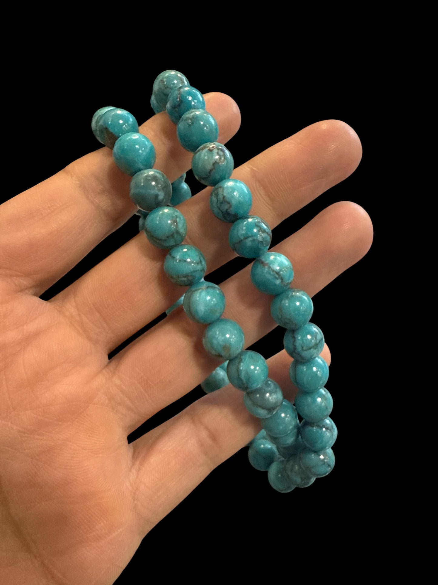 Genuine Turquoise Necklace with 60 beads N415