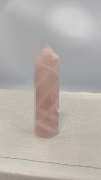 Rose Quartz Tower Crystal N182 ( Free Shipping )