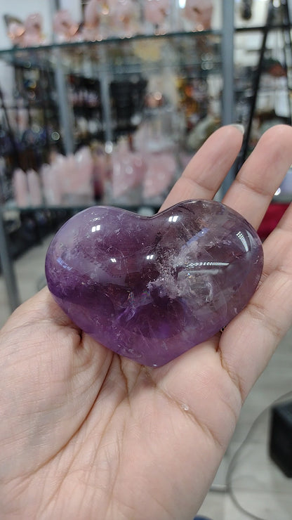 Amethyst Heart Shaped Crystals with beautiful inclusions N149.( Free Shipping )