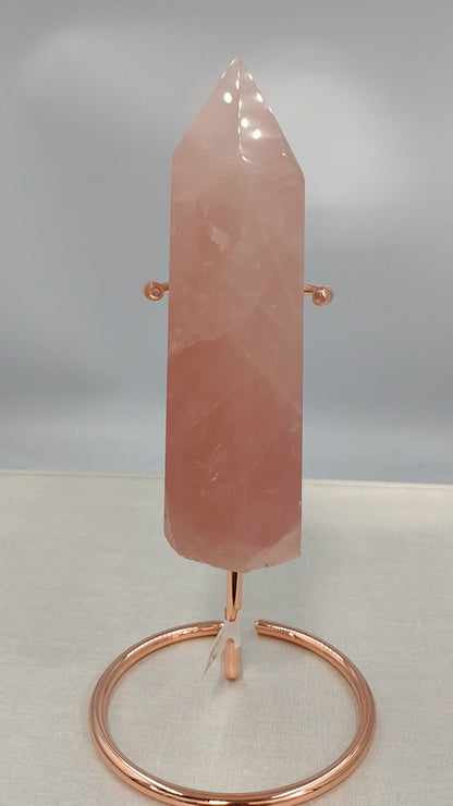 Rose Quartz Tower Crystal N179 ( Free Shipping )