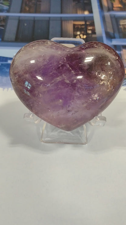 Amethyst Heart Shaped Crystals with inclusions N155.( Free Shipping )