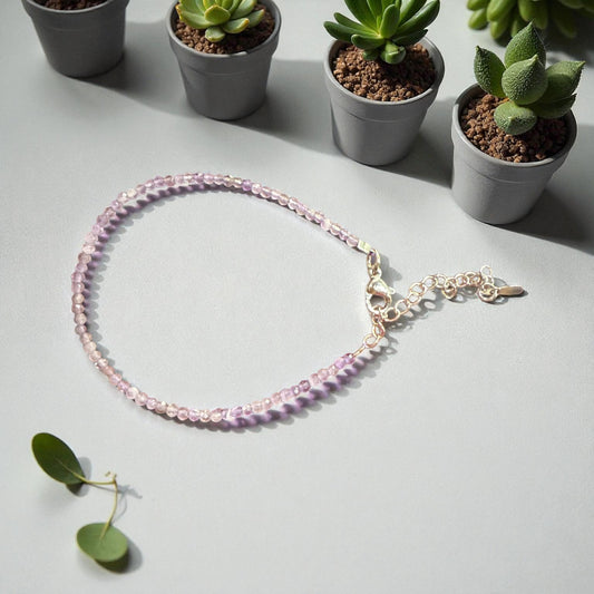 Amethyst bracelet adjustable N454