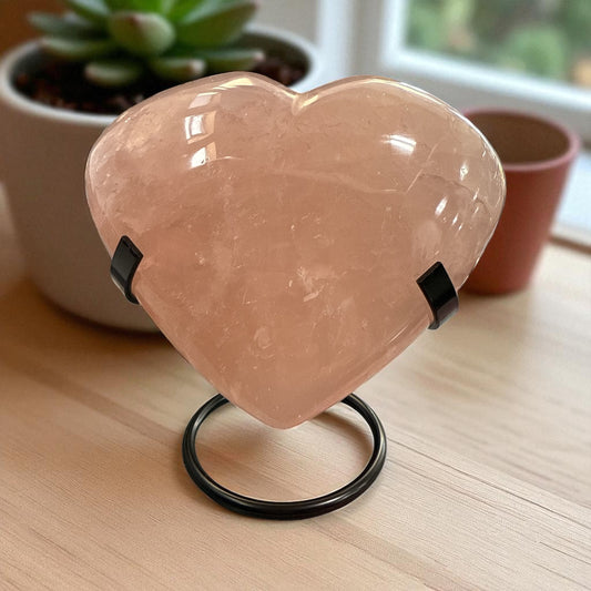 Genuine Heart shaped Rose quartz