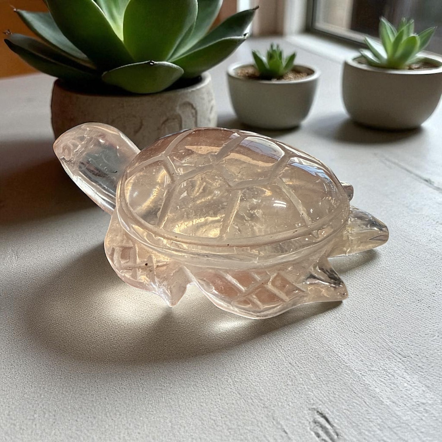 Genuine Clear Quartz turtle for Manifestation and Grounding