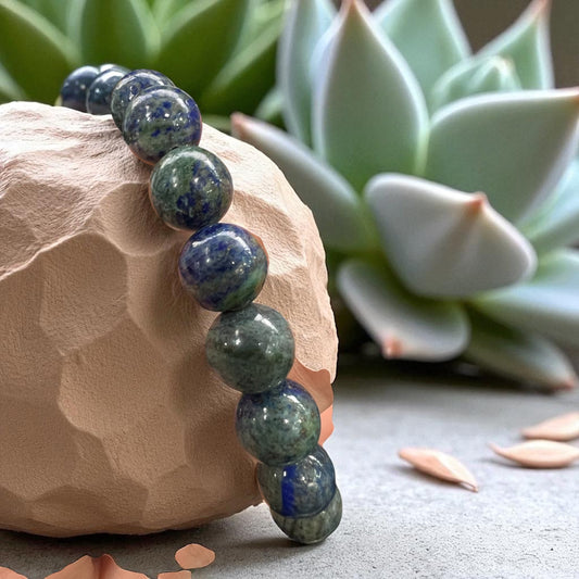 Genuine  Chrysocolla Bracelet 12mm with Adjustable Strings (Free shipping)