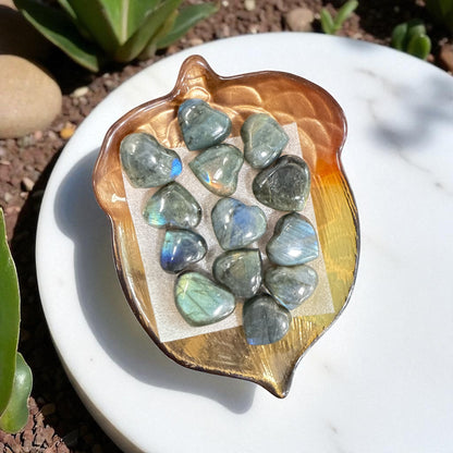 Natural Labradorite Heart 29.3 mm (free Shipping) 1 Piece