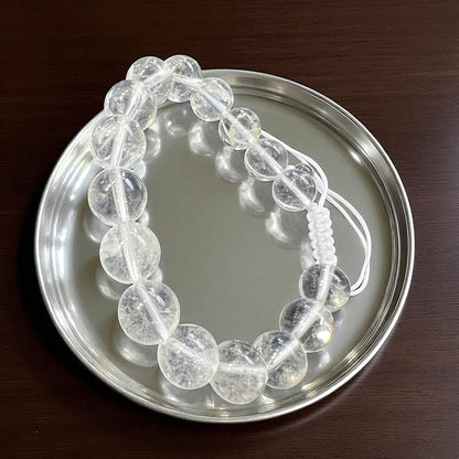Genuine Clear Quartz Bracelet 12mm with Adjustable Strings (Free shipping)