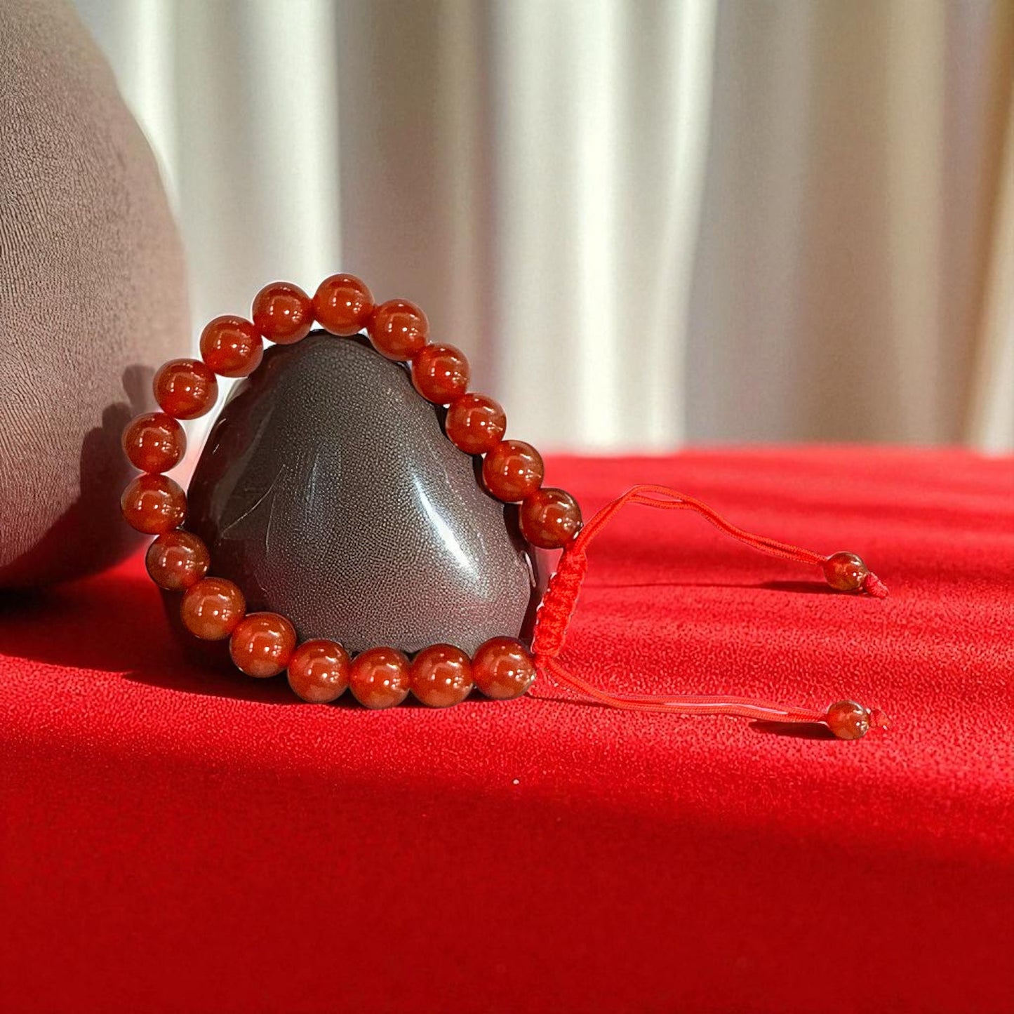 Genuine Carnelian Bracelet 10mm with Adjustable Strings (Free shipping)