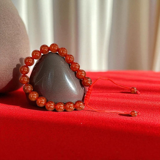Genuine Carnelian Bracelet 10mm with Adjustable Strings (Free shipping)