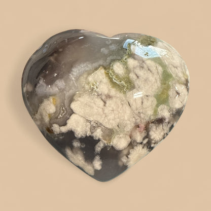 Genuine Heart Shaped flower Agate  N407