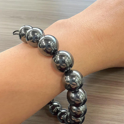 Genuine Hematite Bracelet 12mm with Adjustable Strings (Free shipping)
