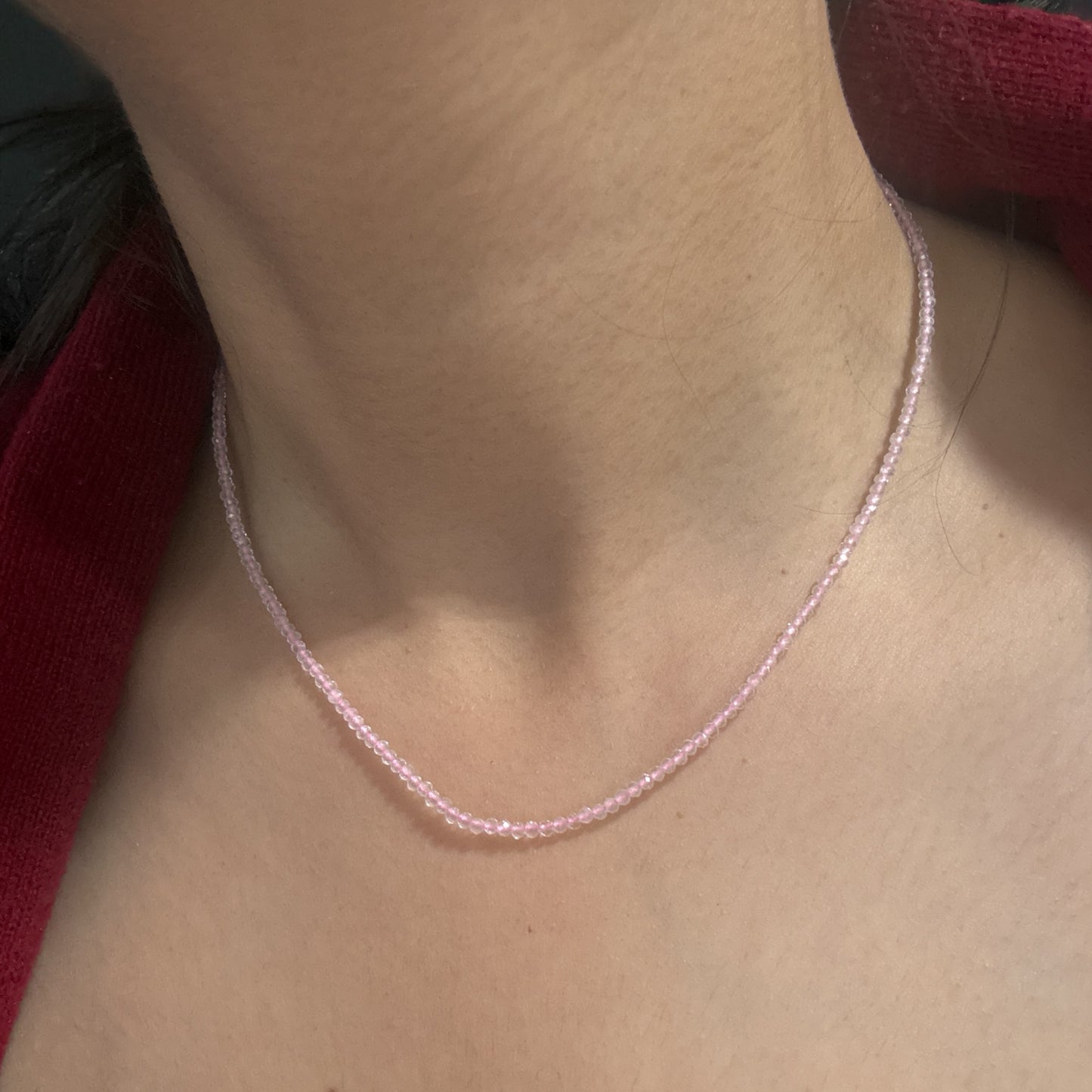 Rose quartz necklace N458
